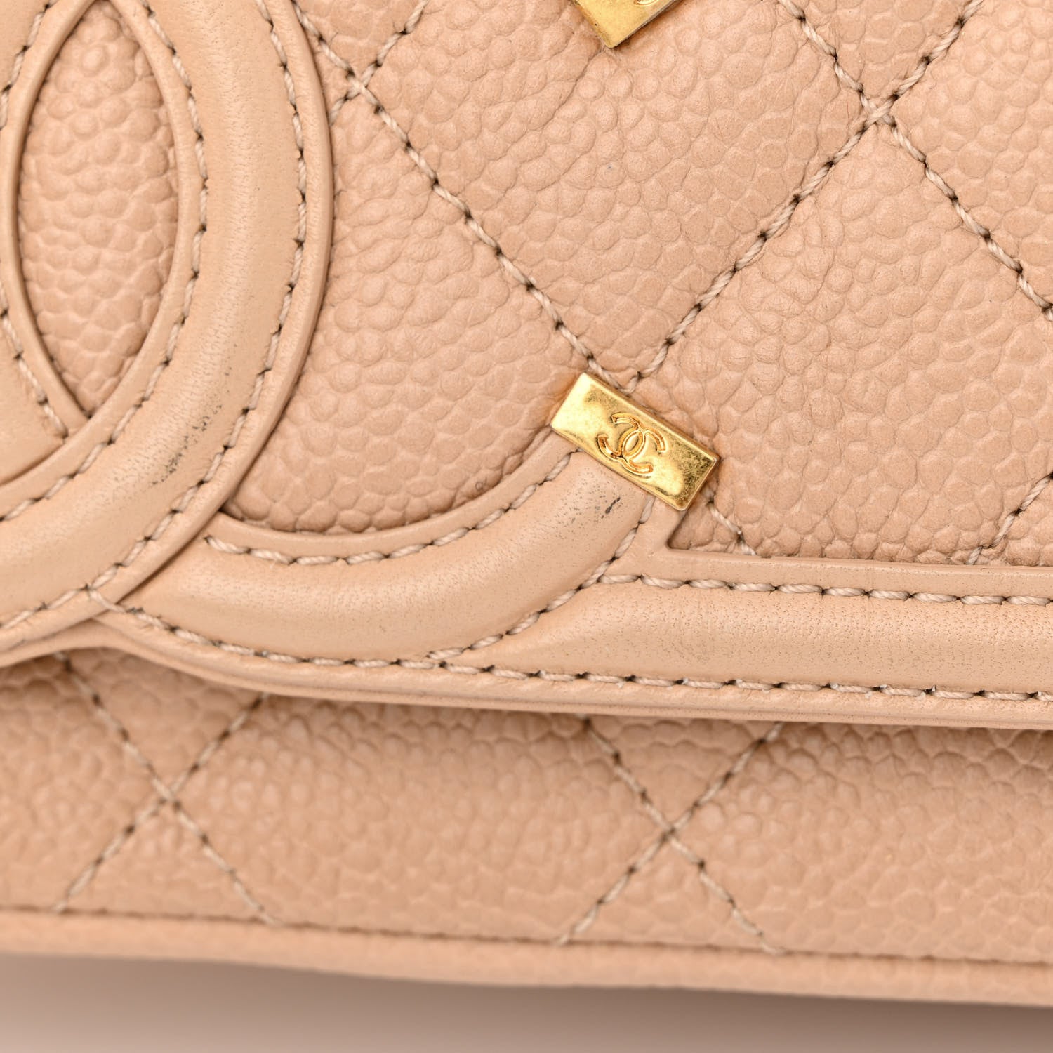 Chanel Caviar Quilted Medium CC Filigree Flap Beige 12 of 13