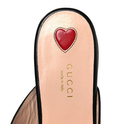 Gucci Goatskin Bee Star Embroidered Womens Princetown Slippers 39 Black 7 of 9