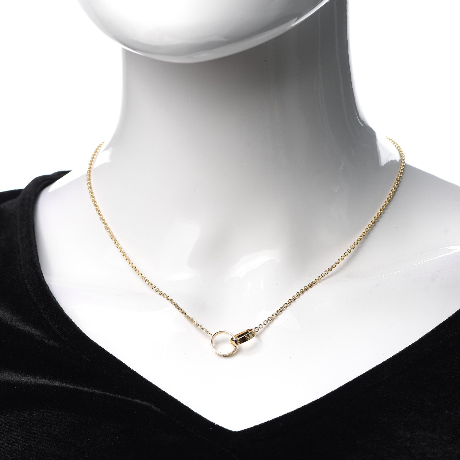 Cartier 18K Yellow Gold Interlocking LOVE Necklace 2 of 7