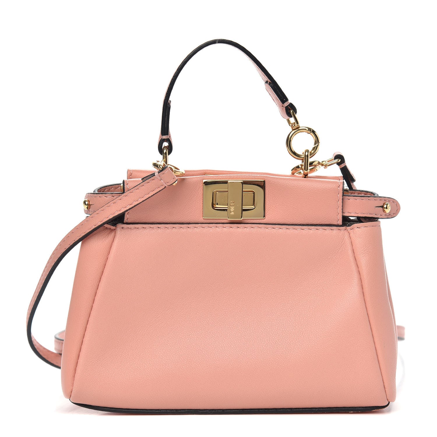 Fendi Shiny Nappa Micro Peekaboo Iconic Satchel Pink 1 of 8