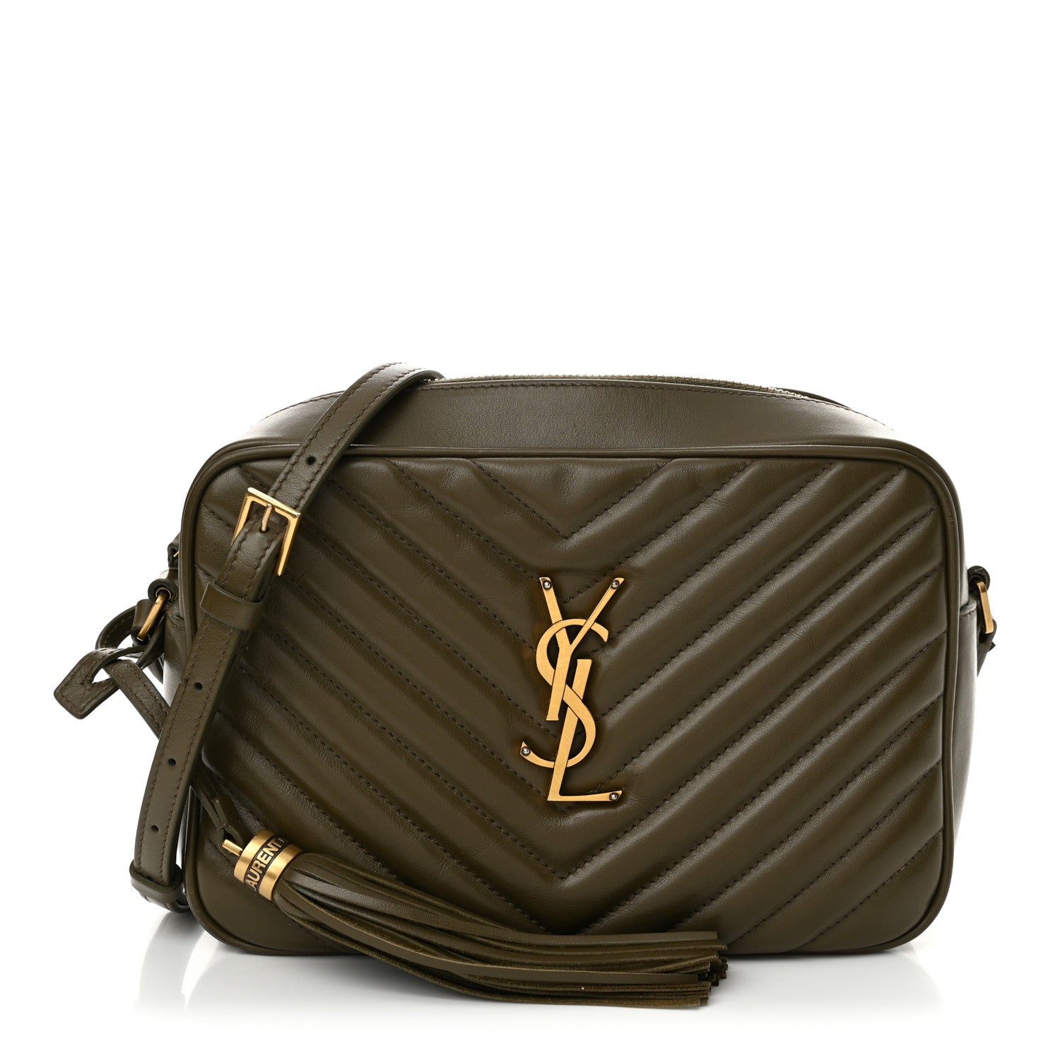 Saint Laurent Calfskin Matelasse Monogram Lou Camera Bag Military Olive 1 of 15