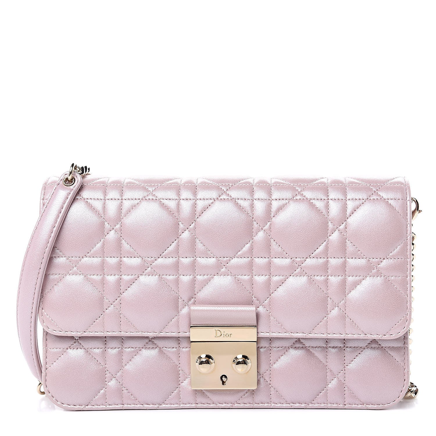 Christian Dior Pearly Lambskin Cannage Miss Dior Promenade Pouch Lotus 1 of 11