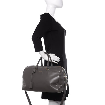 Saint Laurent Calfskin Classic Duffle 12 Earth 3 of 15