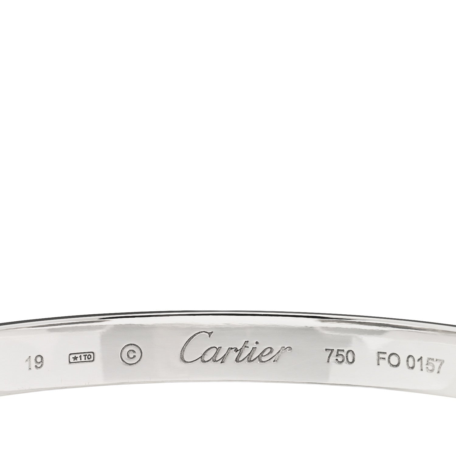 Cartier 18K White Gold LOVE Cuff Bracelet 19 3 of 3