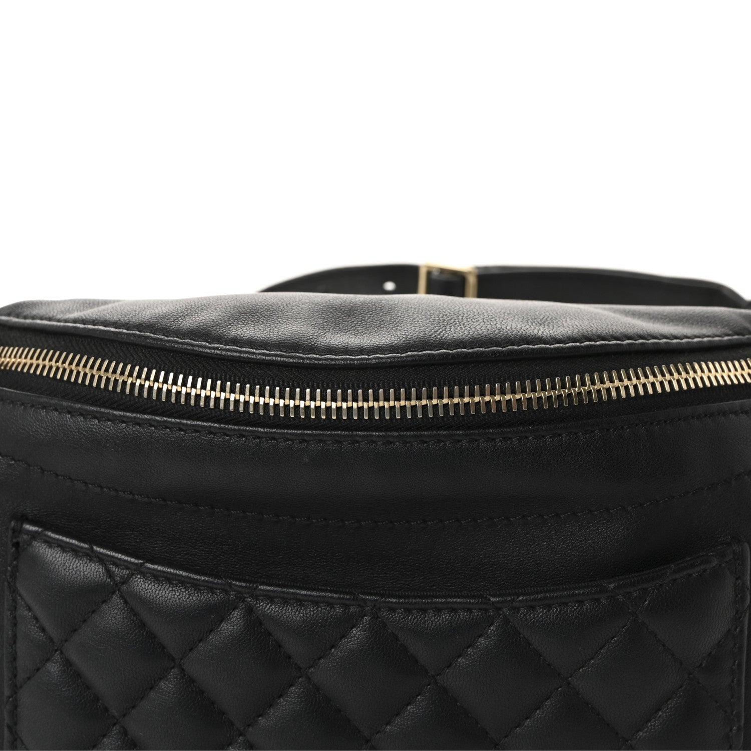 Chanel Lambskin Quilted Waist Bag Fanny Pack Black 8 of 10