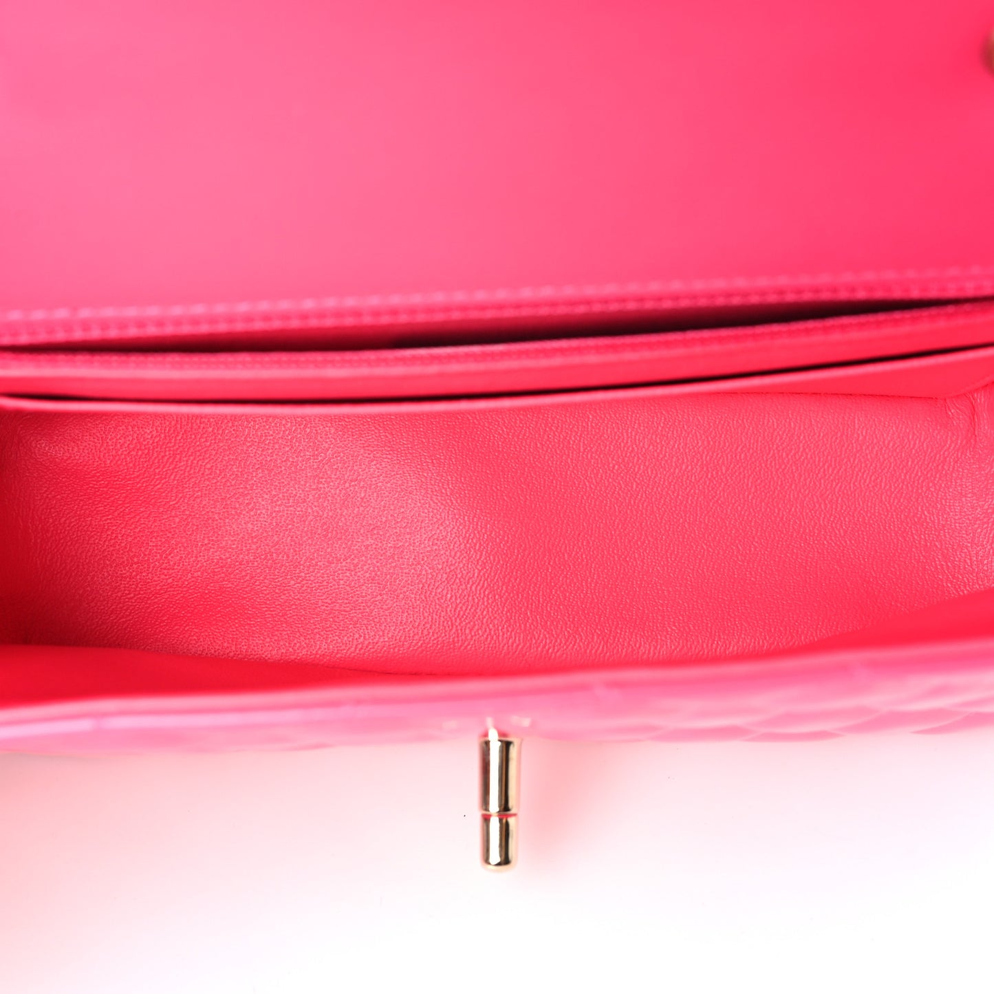 Patent Calfskin Quilted Mini Rectangular Flap Pink