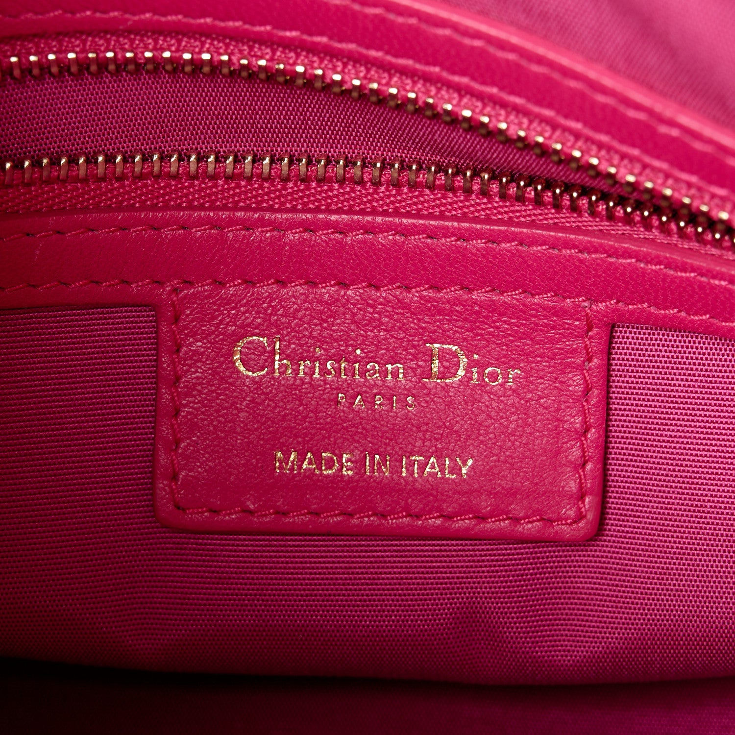 Christian Dior Lambskin Cannage Granville Polochon Fuchsia 9 of 16