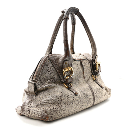 Chloe Metallic Pebbled Lambskin Medium Paddington Satchel Silver 3 of 9