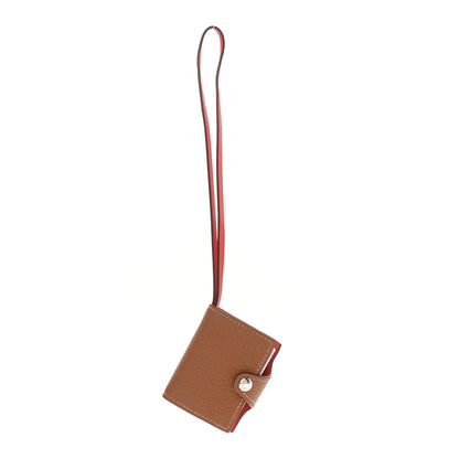 Hermes Togo Swift Nano Ulysse Bag Charm Gold Capucine 1 of 4