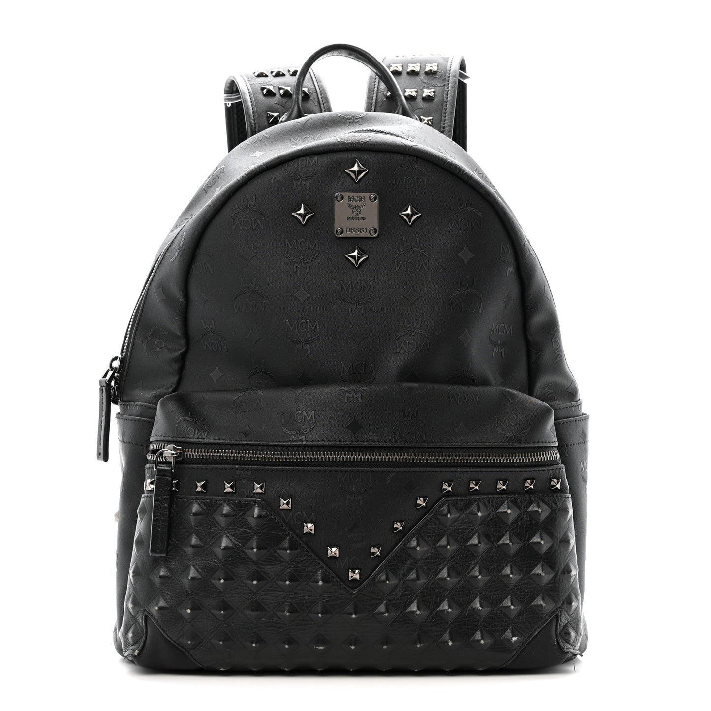 Nylon Monogram Studded Stark Medium Backpack Black