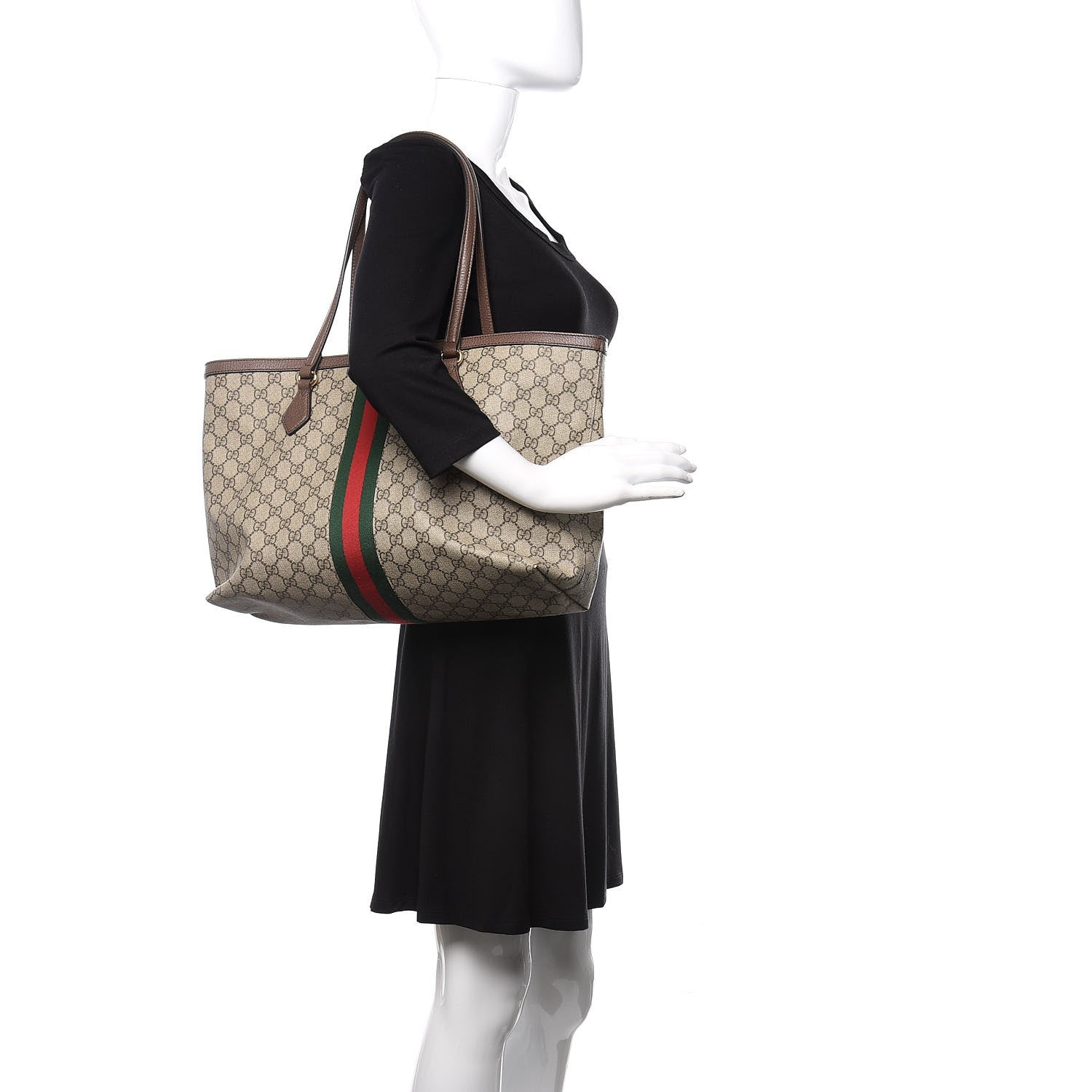 Gucci GG Supreme Monogram Medium Ophidia Shopping Tote Brown 2 of 10
