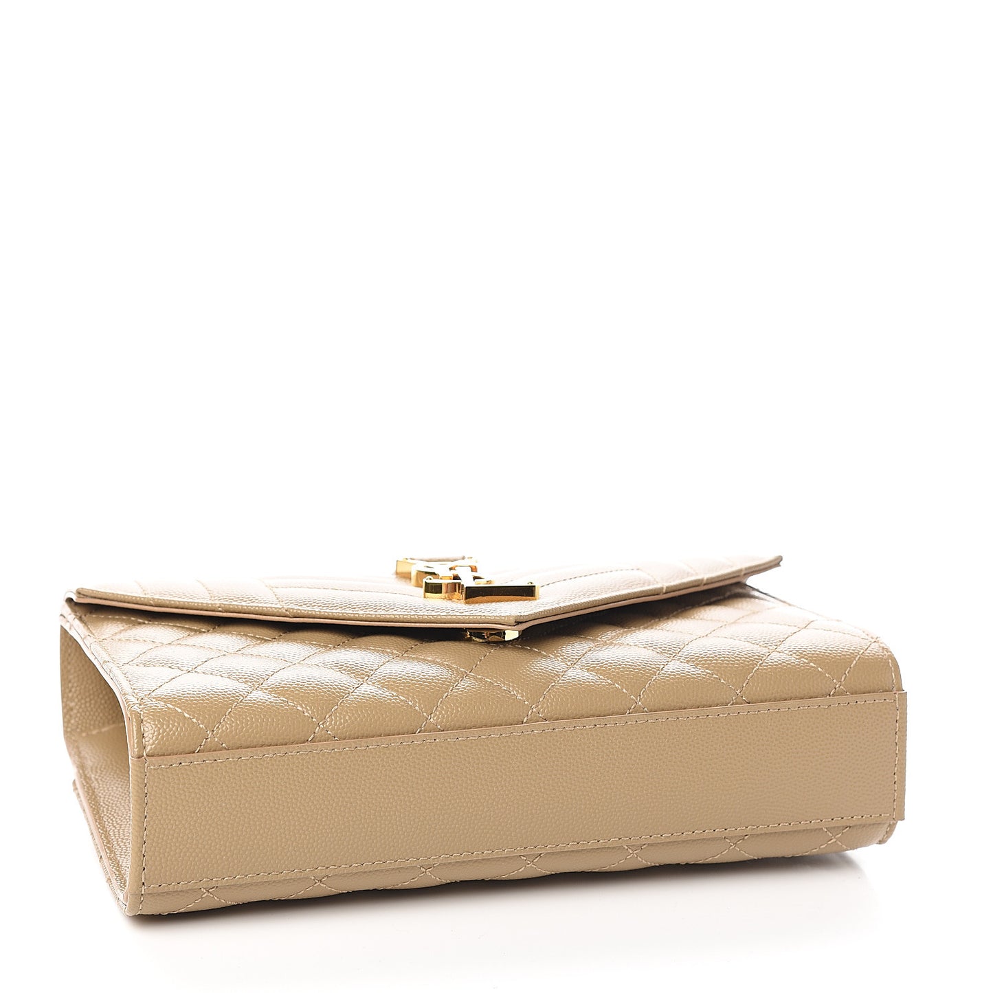 Grain De Poudre Textured Mixed Matelasse Triquilt Small Monogram Satchel Dark Latte