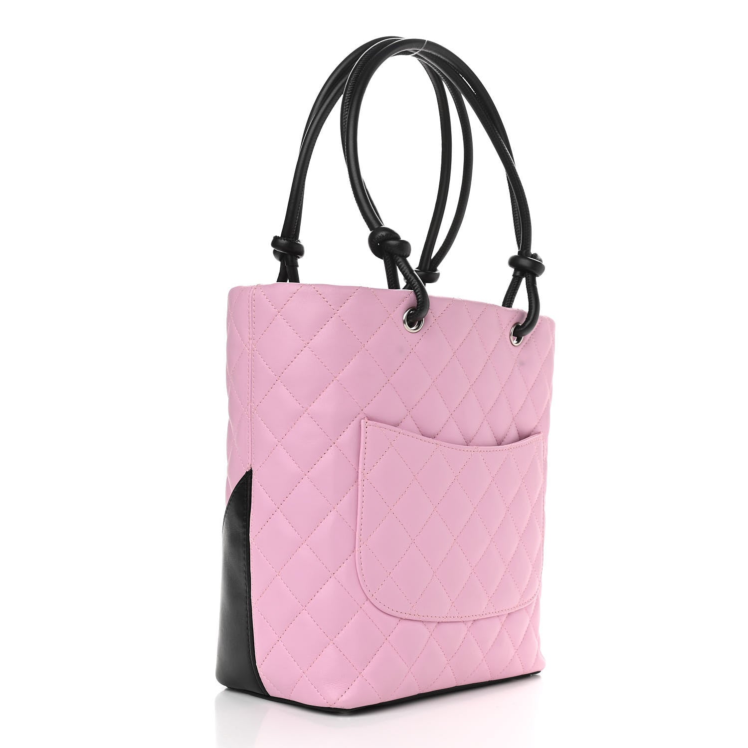 Chanel Calfskin Quilted Medium Cambon Tote Pink Black 3 of 9