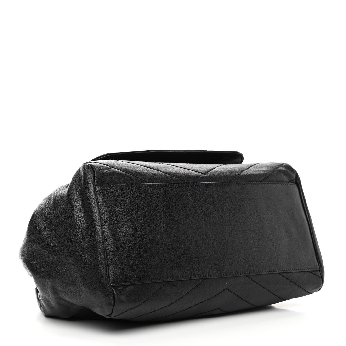 Vintage Lambskin Chevron Monogram Medium Nolita Black