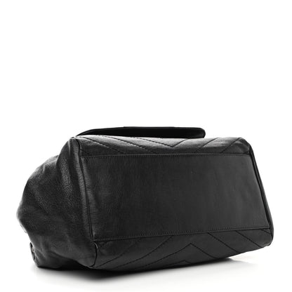 Saint Laurent Vintage Lambskin Chevron Monogram Medium Nolita Black 4 of 12