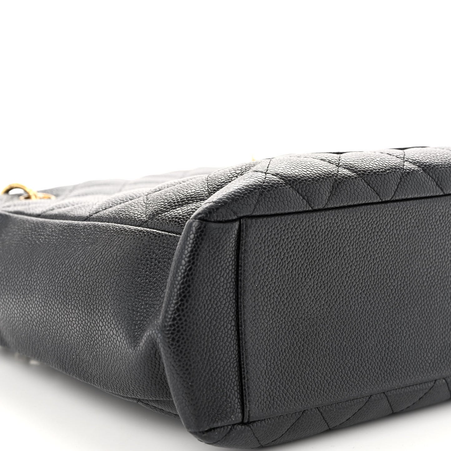 Caviar Quilted Petit Shopping Tote PST Black