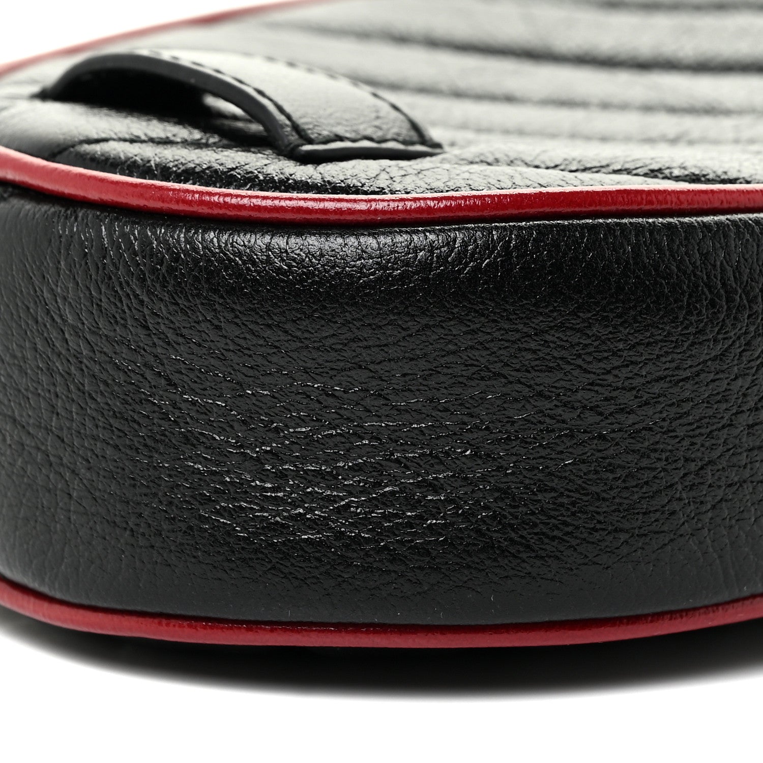 Gucci Azalea Calfskin Matelasse Diagonal Torchon GG Marmont Belt Bag 75 30 Black Romantic Cerise 10 of 12