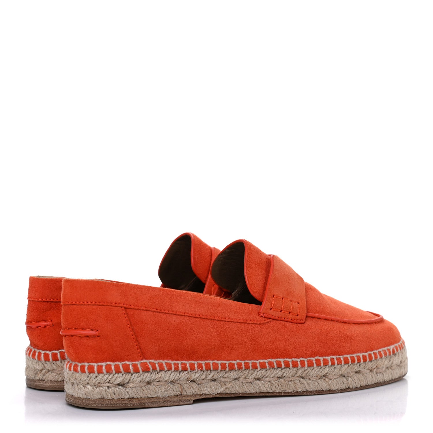 Hermes Suede Goatskin Womens Trip Espadrilles 38 Rouge Braise 4 of 10