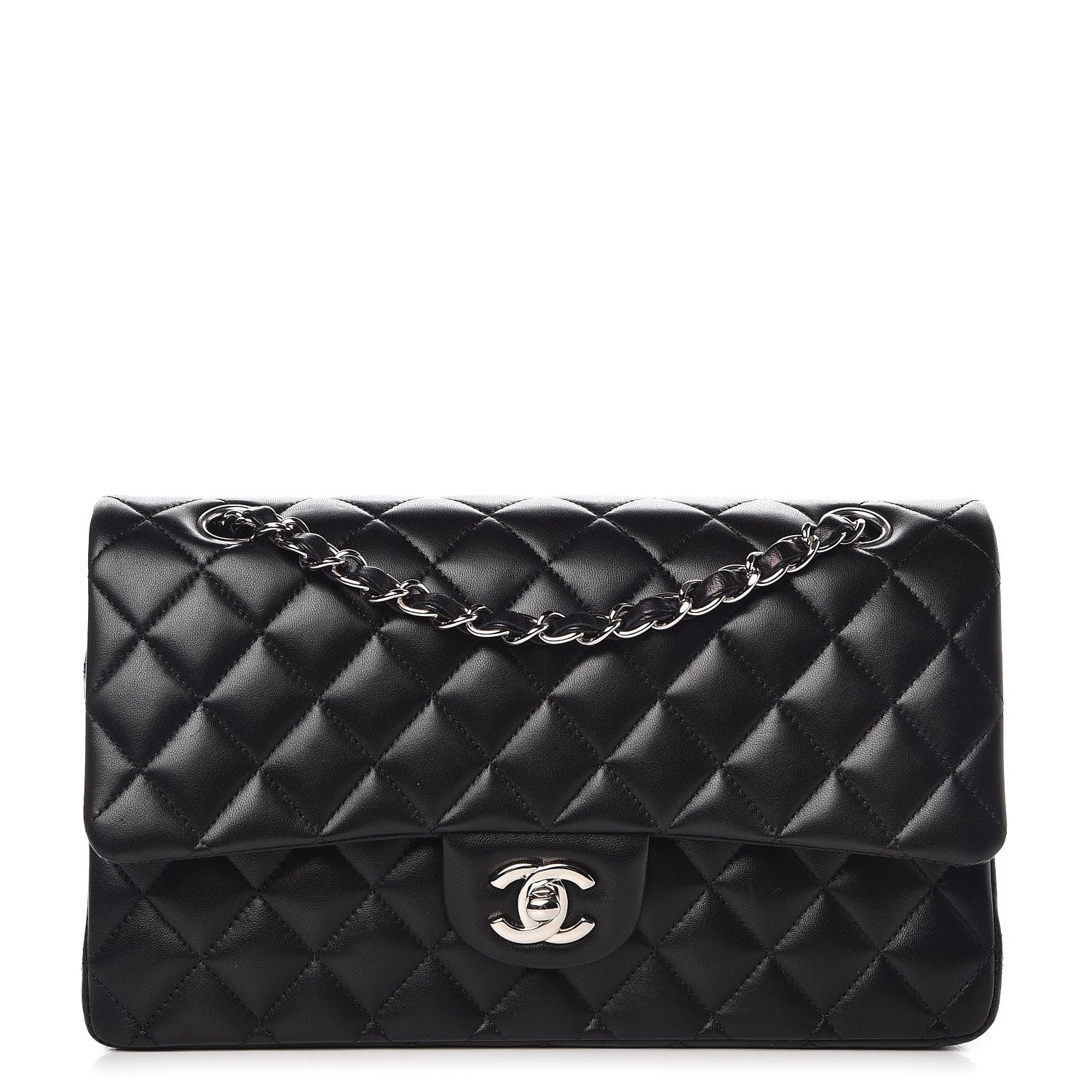 Chanel Lambskin Quilted Medium Double Flap Black 1 of 10