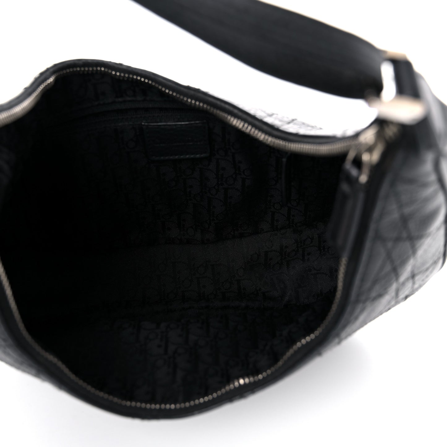 Grained Calfskin Cannage Hobo Black