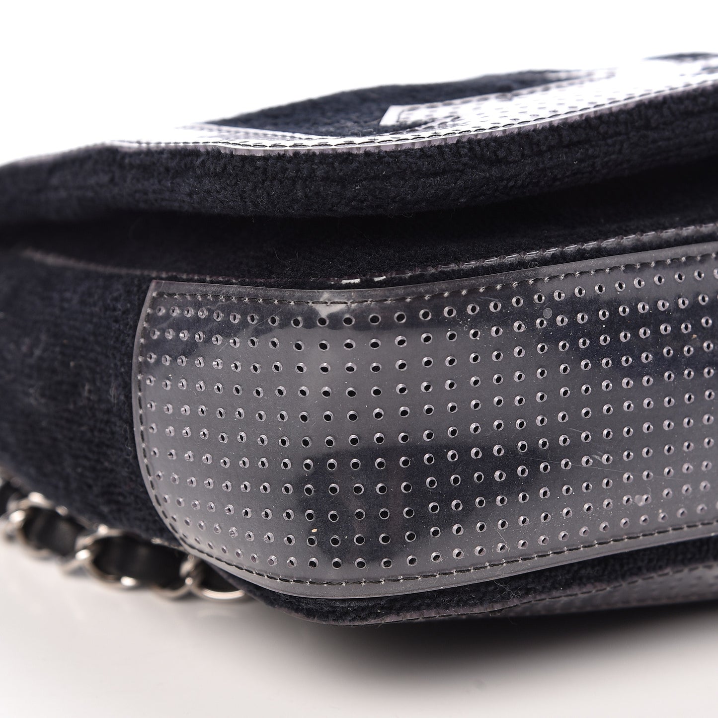 Terry Cotton PVC Perforated CC Flap Black