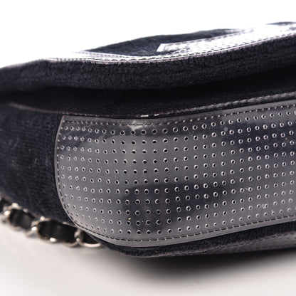 Chanel Terry Cotton PVC Perforated CC Flap Black 9 of 10