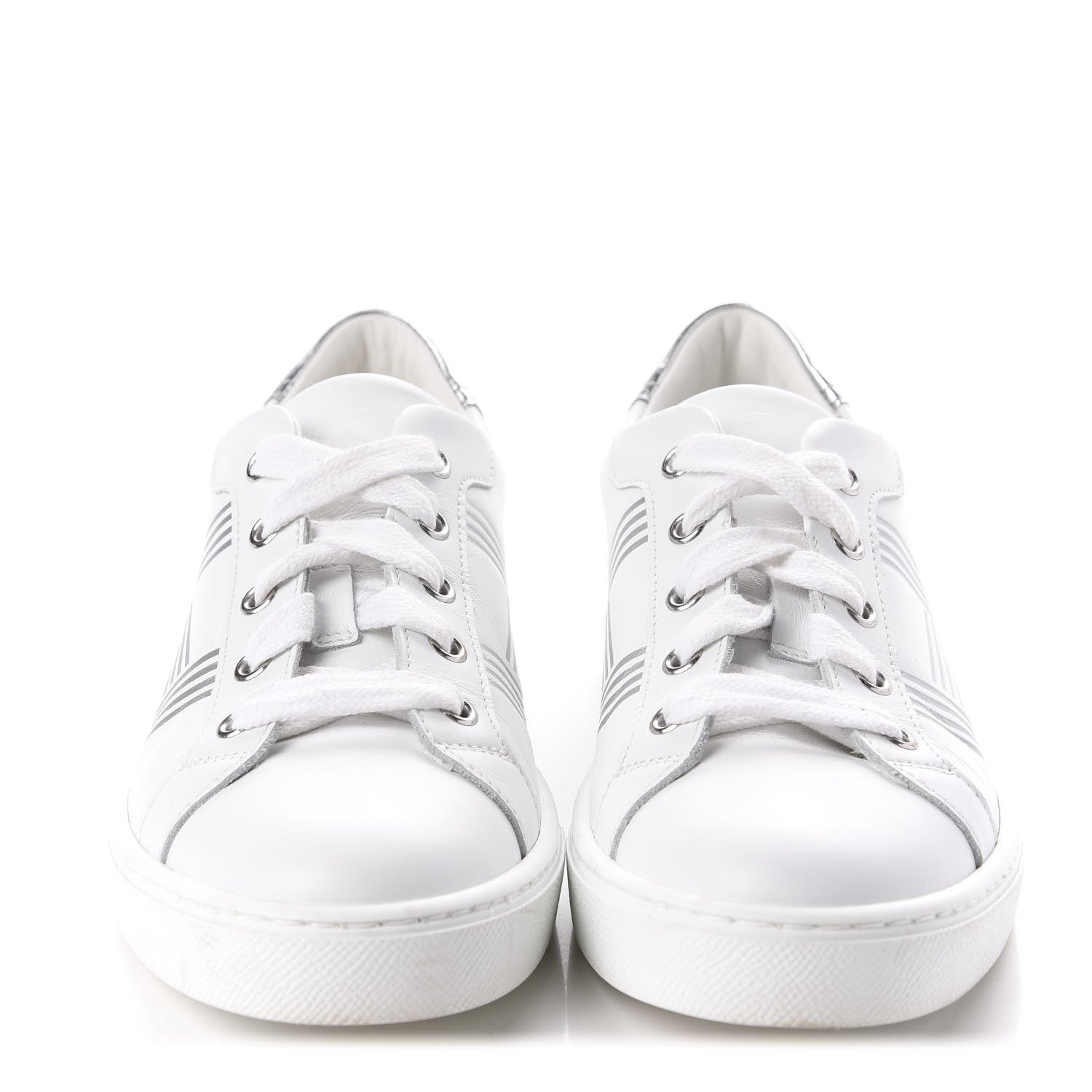 Hermes Nappa Womens Avantage Sneakers 36 White Argent 2 of 12
