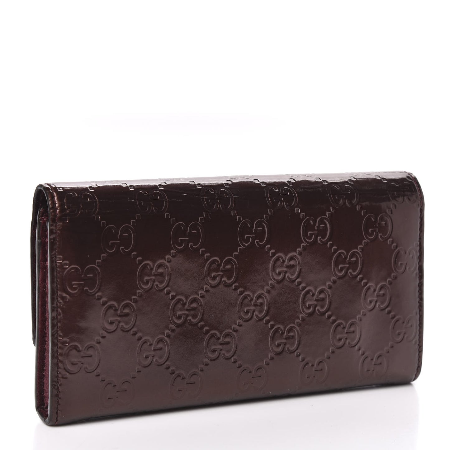 Shine Guccissima Lovely Heart Continental Wallet Scarlatto
