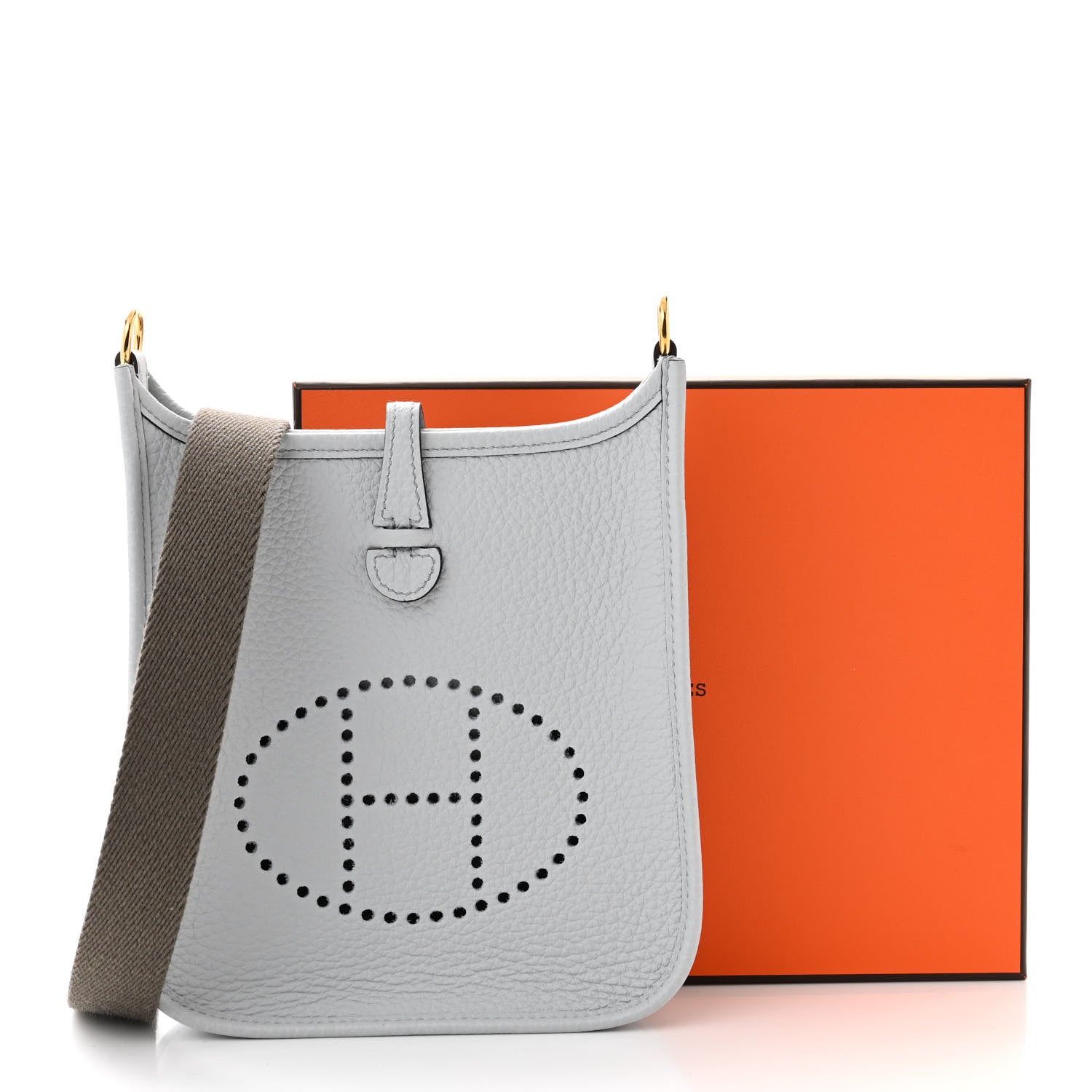 Hermes Taurillon Clemence Amazone Evelyne TPM Bleu Pale Etain 11 of 11