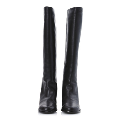 Chanel Calfskin CC High Boots 37.5 Dark Brown 3 of 13