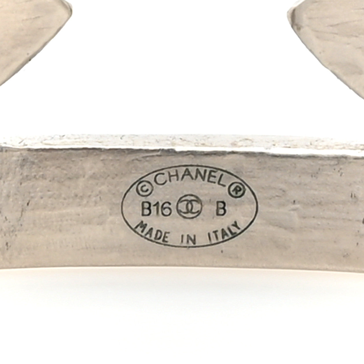 Chanel Metal Logo CC Cuff Silver 3 of 4