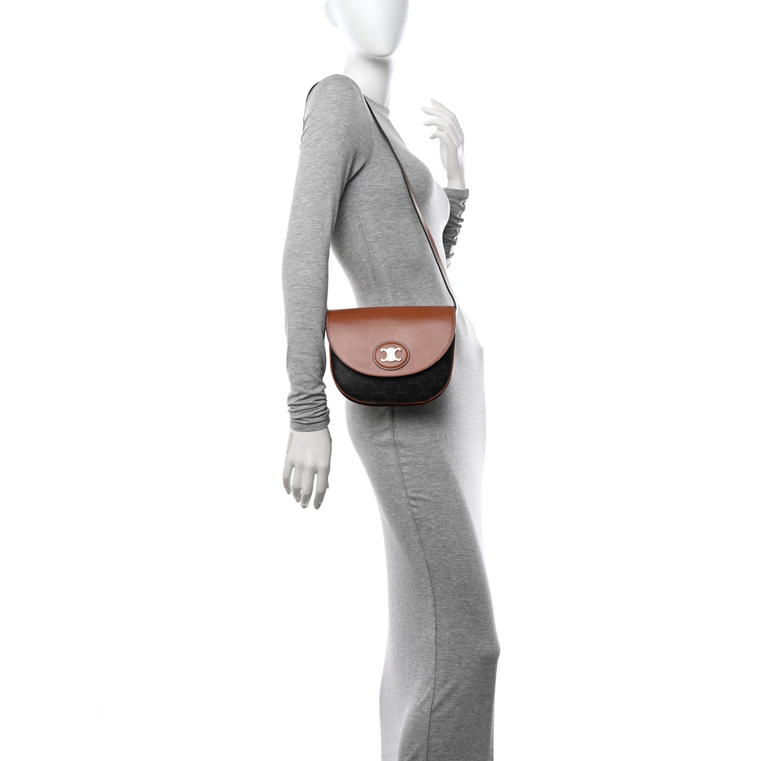 Celine Calfskin Triomphe Besace Tan 2 of 13