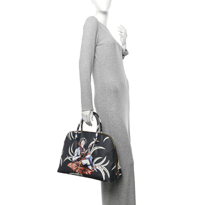 Prada Saffiano Print Hawaiian Girl Front Pocket Tote Smeraldo 2 of 14