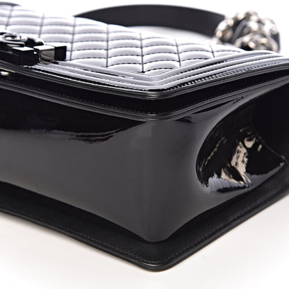 Chanel Patent Calfskin Quilted Medium Plexiglass Boy Flap Black 10 of 12