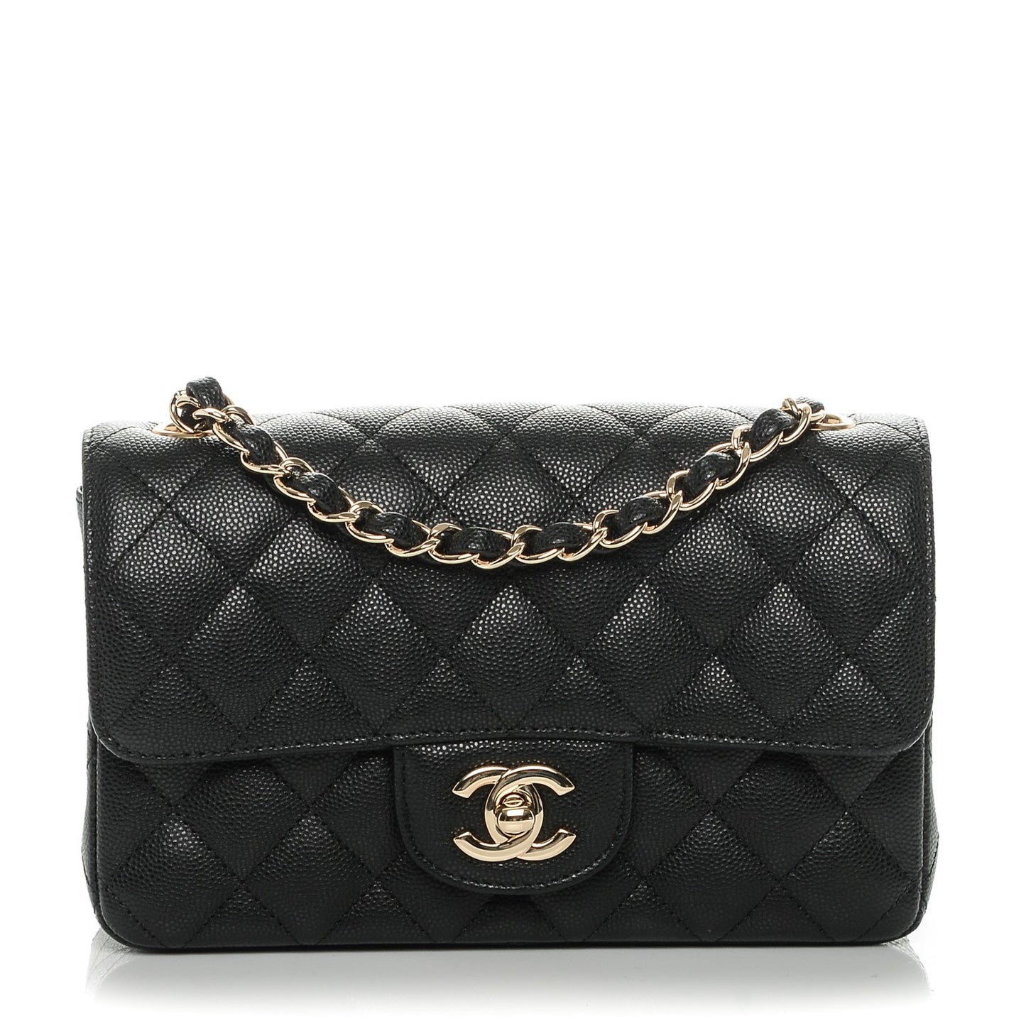 Caviar Quilted Mini Rectangular Flap Black