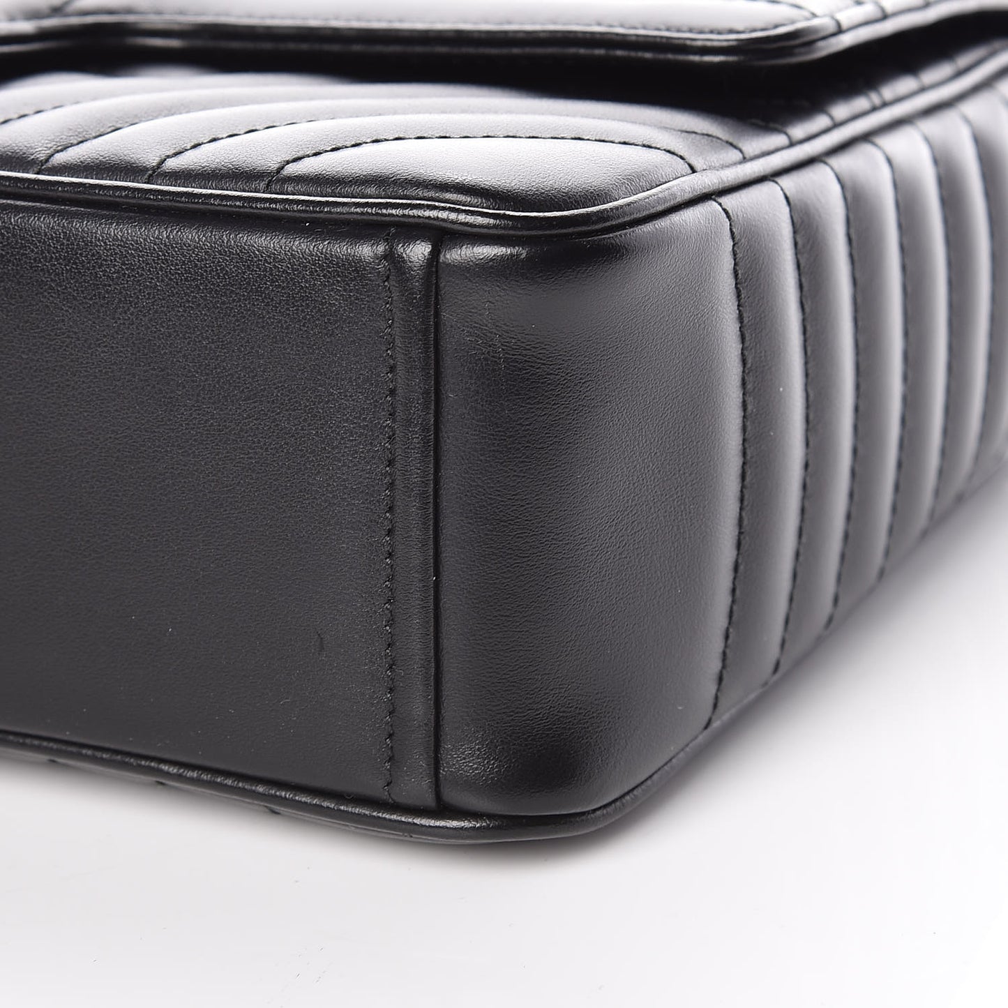 Soft Calfskin Impunture Diagramme Large Chain Flap Shoulder Bag Black