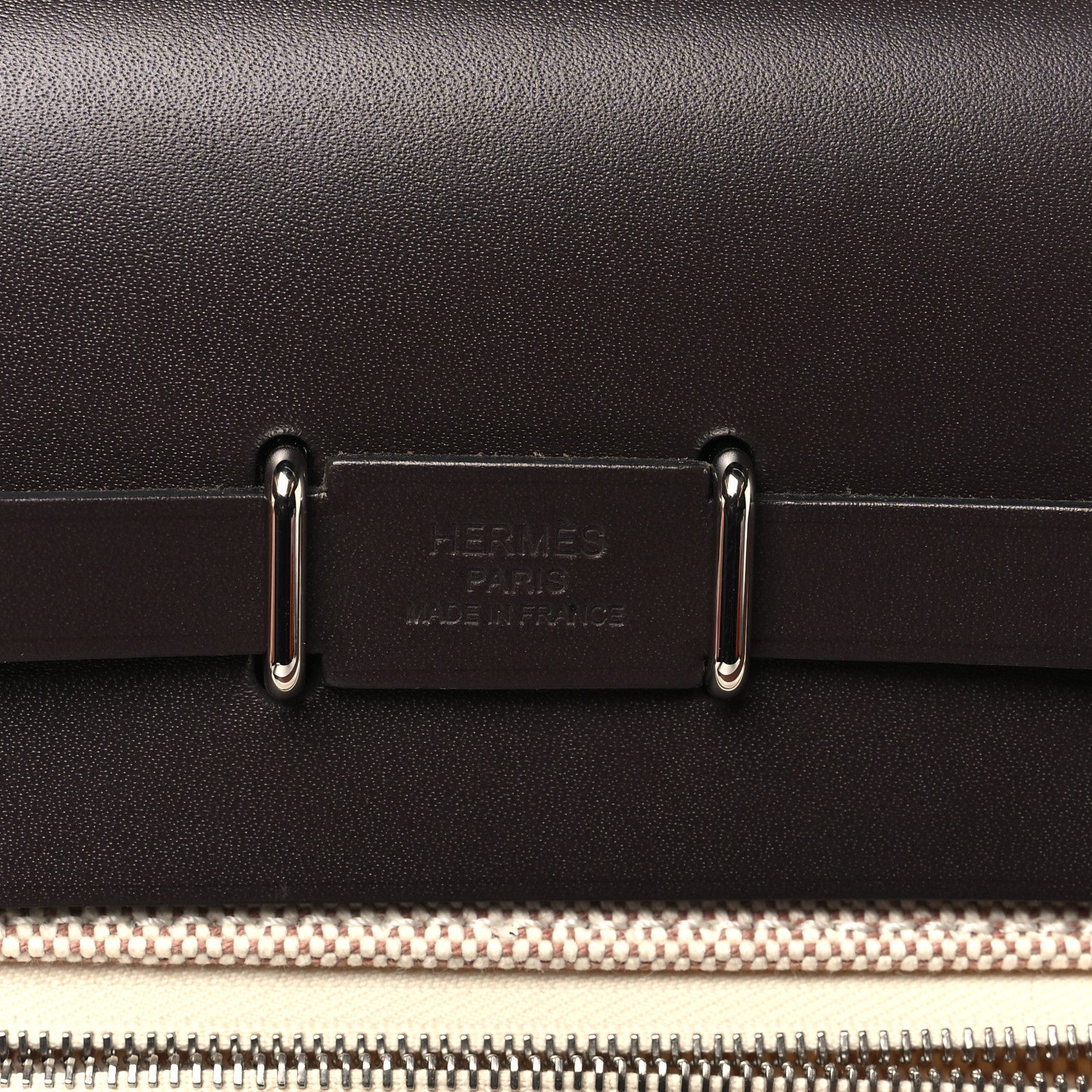 Hermes Military Toile Vache Hunter Herbag Zip Retourne 20 Ecru Beige Ebene 6 of 11