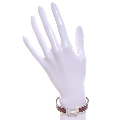 Hermes Narrow Enamel Clic Clac H Bracelet PM Burgundy 2 of 5