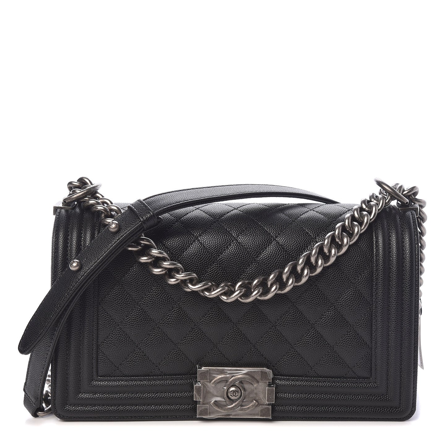Caviar Quilted Medium Boy Flap Black