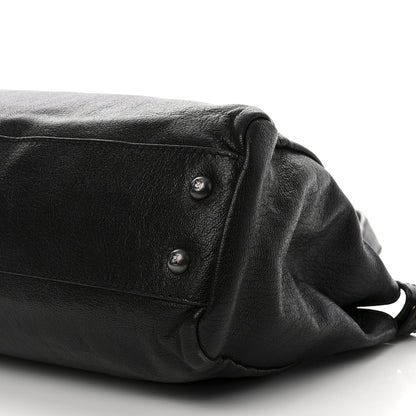 Fendi Goatskin Zucca Medium Peekaboo Iconic Satchel Black Tobacco 11 of 14