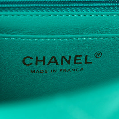 Chanel Caviar Quilted Mini Rectangular Flap Turquoise 6 of 9