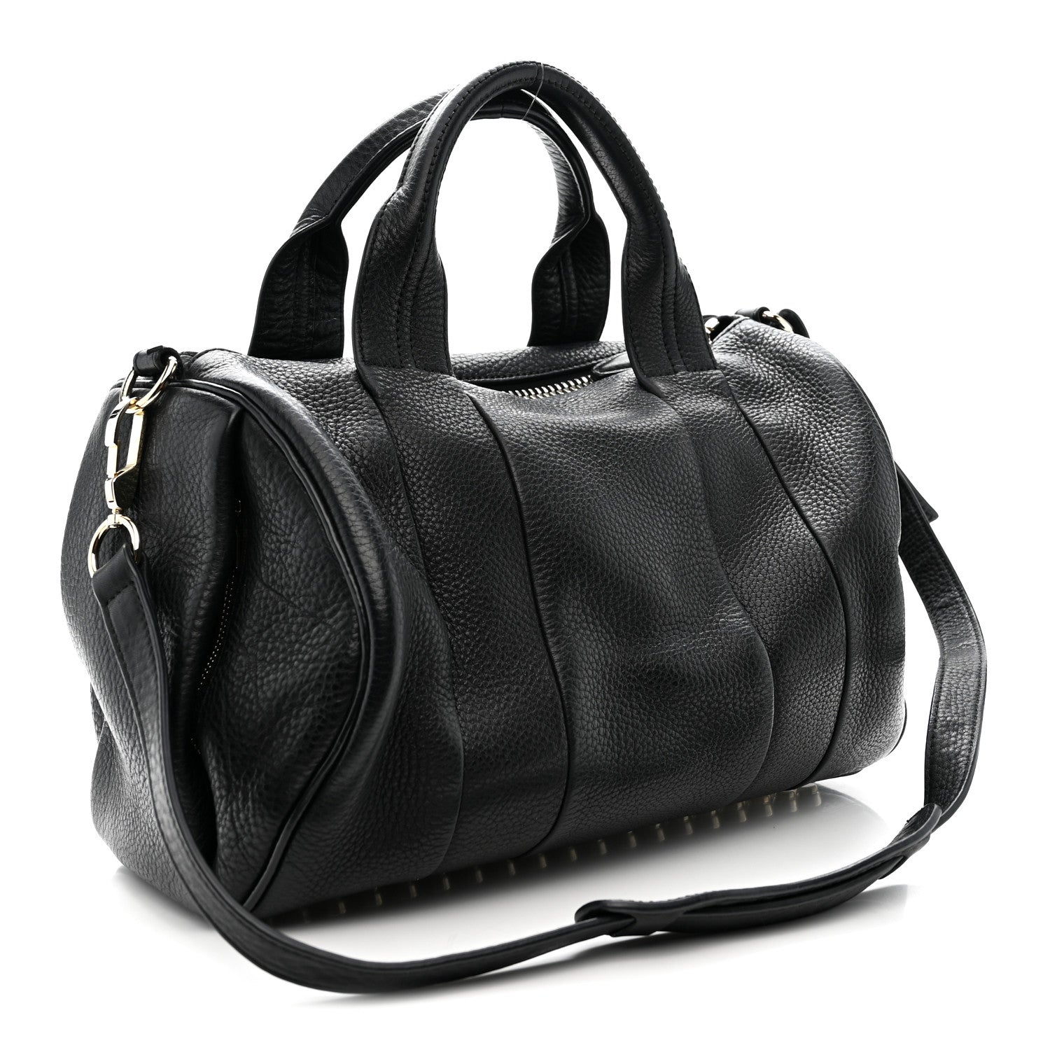 Alexander Wang Pebbled Lambskin Rocco Black Pale Gold Hardware 3 of 10