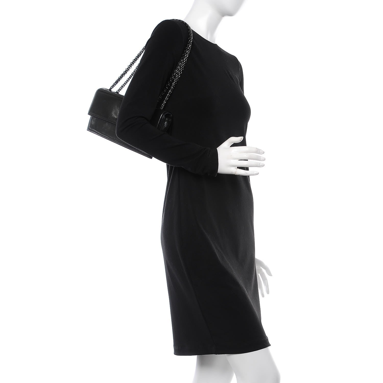 Chanel Patent Mademoiselle Single Flap So Black 2 of 10