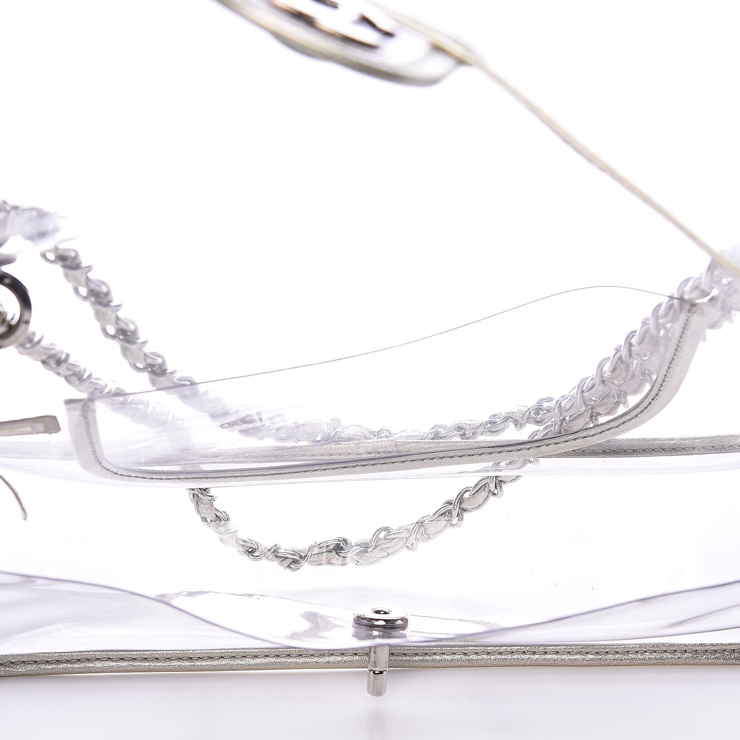Chanel Lambskin Vinyl Large Naked Flap Silver 5 of 9
