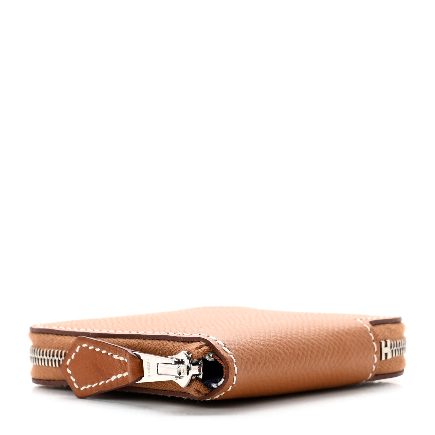 Hermes Epsom Silk'in Coin Purse Gold Bleu Navy Beige 4 of 8