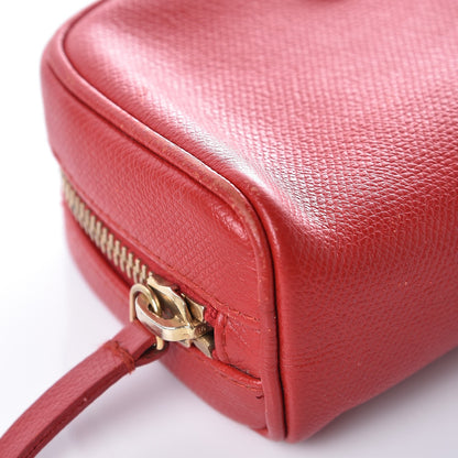 Chanel Grained Calfskin CC Button Small Pouch Cosmetic Case Red 8 of 9