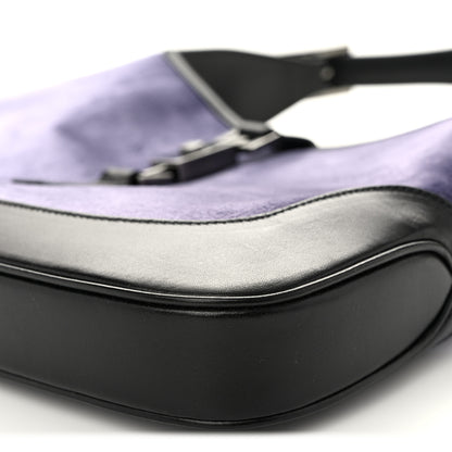 Gucci Velvet Calfskin Small Jackie O Hobo Light Purple Black 10 of 11
