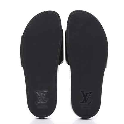 Louis Vuitton Calfskin Mens New Wave Mirabeau Flat Mules 8 Black 5 of 9
