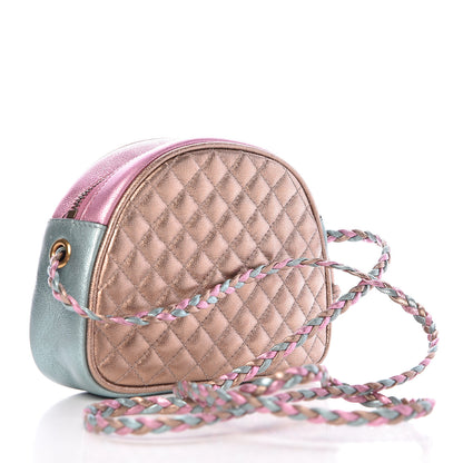 Gucci Laminated Nappa Trapuntata Mini Zumi Dome Shoulder Bag Rosa Lago Rame 3 of 11