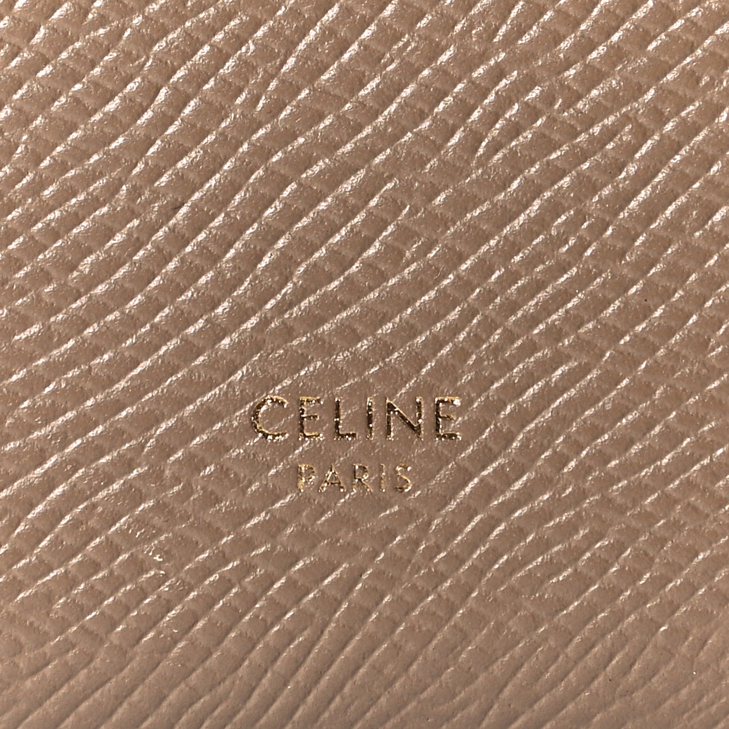 Grained Calfskin Large Multifunction Strap Wallet Taupe